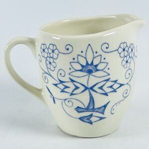 Vintage Stavangerflint Norway Ceramic Creamer Pitcher Flint Blue & White 2.75in